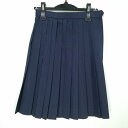 スクールスカート 夏物 w58-丈53 紺 中学 高校 プリーツ 学生服 制服 女子 中古 HK6961