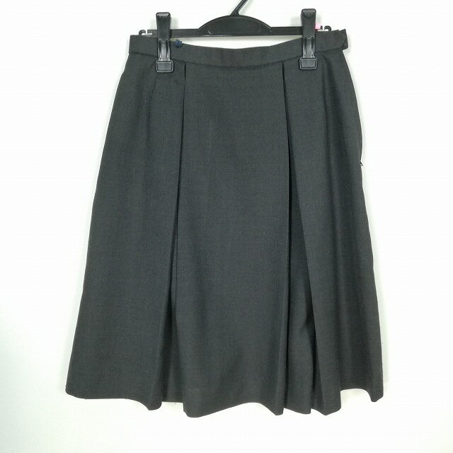 スクールスカート 大きいサイズ 冬物 w72-丈62 グレー 中学 高校 プリーツ 学生服 制服 女子 中古 HK7450