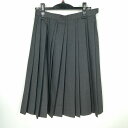 スクールスカート 冬物 w63-丈61 グレー 中学 高校 プリーツ 学生服 制服 女子 中古 HK7451
