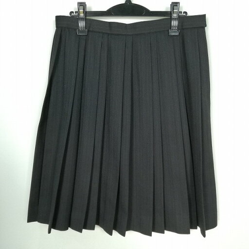 スクールスカート 大きいサイズ 冬物 w75-丈60 ストライプ 中学 高校 プリーツ 学生服 制服 女子 中古 HK7465 スクールスカート 大きいサイズ 冬物 w75-丈60 ストライプ 中学 高校 プリーツ 学生服 制服 女子 中古 HK7465
