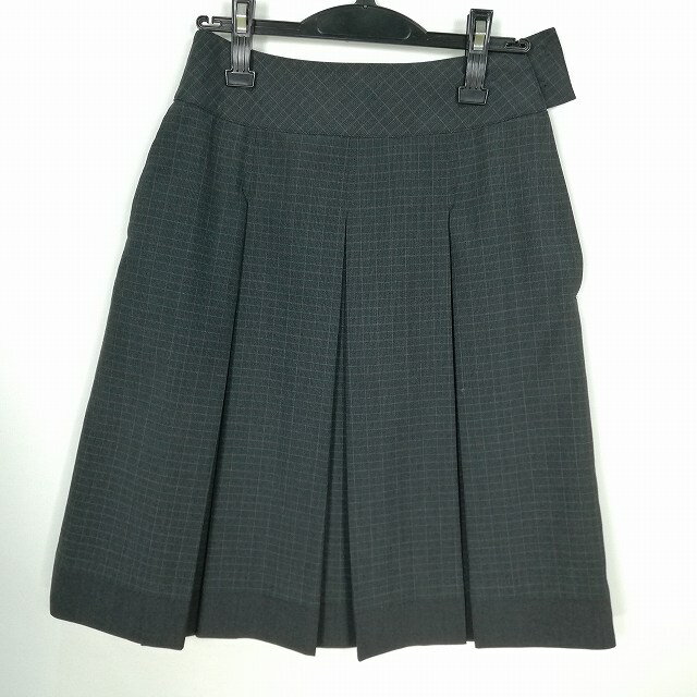 スクールスカート 夏物 w63-丈59 チェック 中学 高校 プリーツ 学生服 制服 女子 中古 HK7470