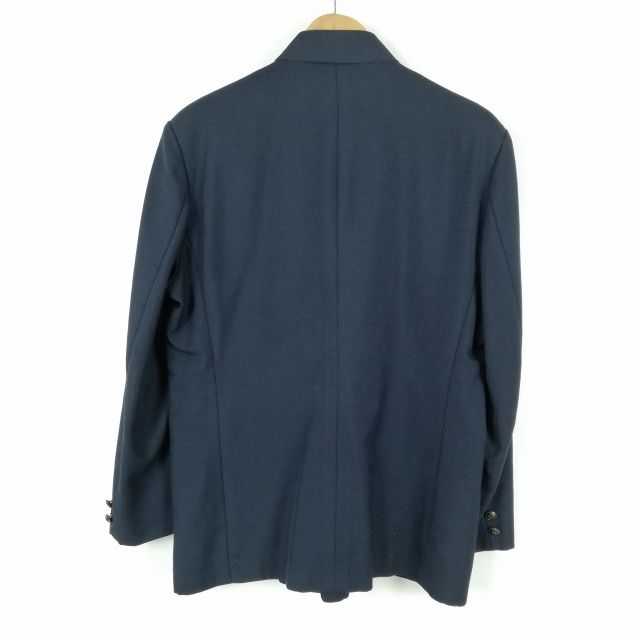 学生服 学ラン 男子 上着 丸洗い可 ウール混 熊本東稜高校 学校指定制服 ラウンドカラー サージ 紺 中古 ランクB a3 JJ5314