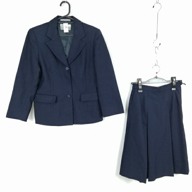 ブレザー スカート 上下2点セット M 冬物 女子 学生服 中学 高校 紺 制服 中古 ランクC NA5303