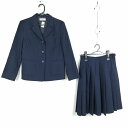 ブレザー スカート 上下2点セット オリーブデオリーブ 冬物 女子 学生服 中学 高校 紺 制服 中古 ランクC NA5304
