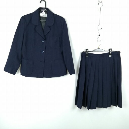 ブレザー スカート 上下2点セット 大きいサイズ 冬物 女子 学生服 中学 高校 紺 制服 中古 ランクC NA5393 ブレザー スカート 上下2点セット 大きいサイズ 冬物 女子 学生服 中学 高校 紺 制服 中古 ランクC NA5393