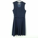 ジャンパースカート バスト88 ウエスト74 トンボ 冬物 女子 学生服 中学 高校 紺 制服 中古 ランクC NA9072