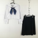 セーラー服 スカート スカーフ 上下3点セット 中間服 白3本線 女子 学生服 兵庫姫路東高校 白 制服 中古 ランクC EY1084
