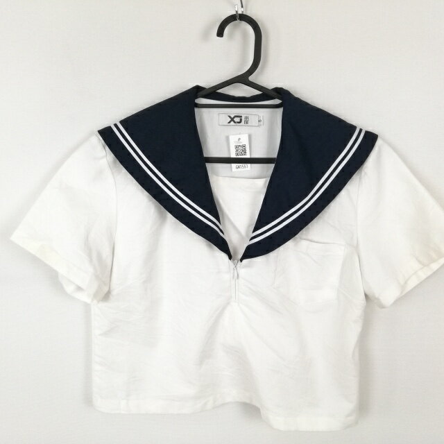 コスプレ セーラー服 上着 S 白2本線 女子 学生服 中学 高校 白 制服 中古 GM1551