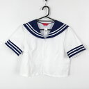 コスプレ セーラー服 上着 M 白2本線 女子 学生服 中学 高校 白 制服 中古 GM1568