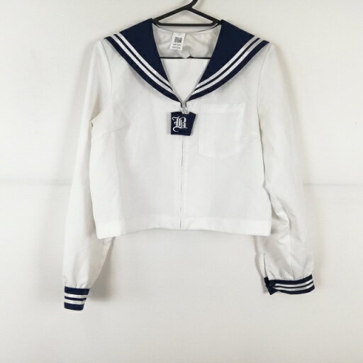 コスプレ セーラー服 上着 M 白2本線 女子 学生服 中学 高校 白 制服 中古 GM1886 コスプレ セーラー服 上着 M 白2本線 女子 学生服 中学 高校 白 制服 中古 GM1886