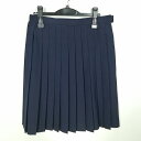 スクールスカート 大きいサイズ 夏物 w72-丈59 紺 中学 高校 プリーツ 学生服 制服 女子 中古 HK6611