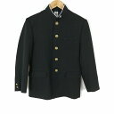 学生服 学ラン 155A 男子 上着 学校指定制服 ラウンドカラー カシドス 黒 中古 ランクC a3 JJ6183