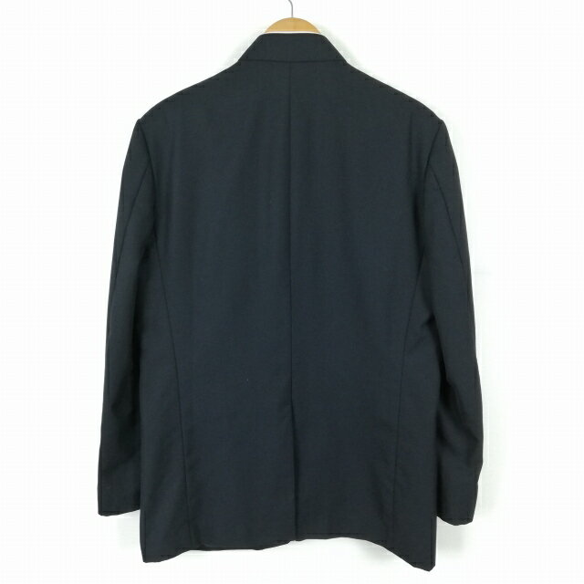 学生服 学ラン 185A 男子 富士ヨット 上着 ウール混 神奈川二宮高校 学校指定制服 ラウンドカラー カシドス 紺 中古 ランクC a3 JJ6296