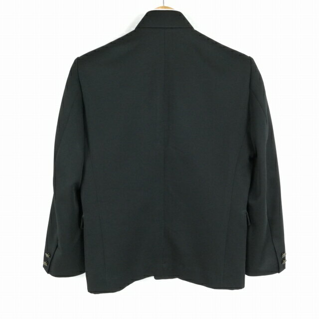 学生服 学ラン 150A 男子 上着 丸洗い可 ラウンドカラー カシドス 黒 中古 ランクC a3 JJ6991