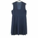 ジャンパースカート バスト92 ウエスト76 冬物 女子 学生服 中学 高校 紺 制服 中古 ランクC NA8256