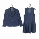 ブレザー ジャンパースカート 上下2点セット 155A 冬物 女子 学生服 神奈川大船高校 紺 制服 中古 ランクC EY2887