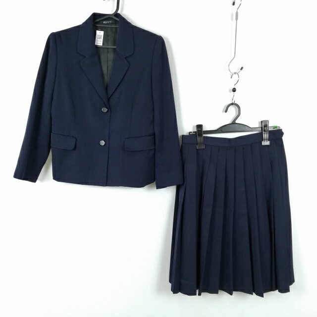 ブレザー スカート 上下2点セット S 冬物 女子 学生服 香川高松西高校 紺 制服 中古 ランクC EY6095