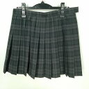 スクールスカート 大きいサイズ 夏物 w72-丈41 チェック 中学 高校 ミニ丈 プリーツ 学生服 制服 女子 中古 HK0369