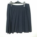 スクールスカート 大きいサイズ 夏物 w78-丈58 紺 中学 高校 プリーツ 学生服 制服 女子 中古 HK4027
