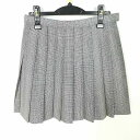 スクールスカート 夏物 w69-丈44 チェック 中学 高校 ミニ丈 プリーツ 学生服 制服 女子 中古 HK4067