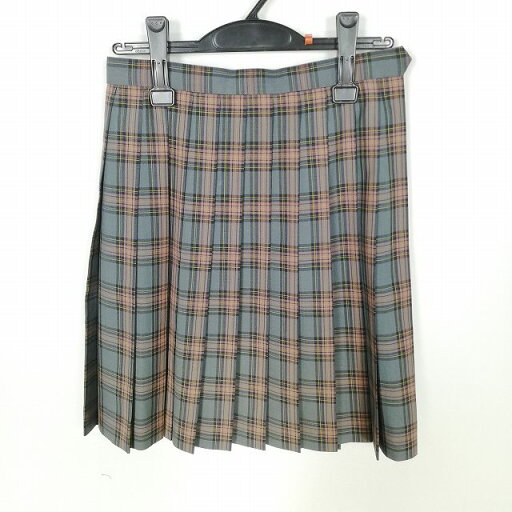 スクールスカート 夏物 w60-丈51 チェック 中学 高校 プリーツ 学生服 制服 女子 中古 HK4094 スクールスカート 夏物 w60-丈51 チェック 中学 高校 プリーツ 学生服 制服 女子 中古 HK4094