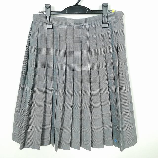 スクールスカート 夏物 w69-丈59 チェック 中学 高校 プリーツ 学生服 制服 女子 中古 HK7498