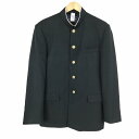 学生服 学ラン 180A 男子 上着 丸洗い可 ウール混 標準型学生服 ラウンドカラー カシドス 黒 中古 ランクC a3 JJ6461