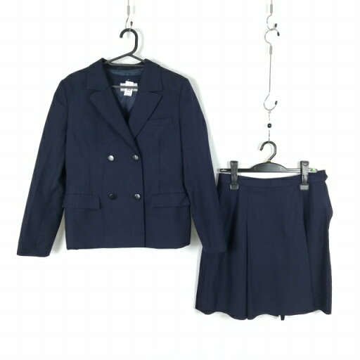 ブレザー ベスト スカート 上下3点セット 155A 冬物 女子 学生服 中学 高校 紺 制服 中古 ランクC NA1629 ブレザー ベスト スカート 上下3点セット 155A 冬物 女子 学生服 中学 高校 紺 制服 中古 ランクC NA1629