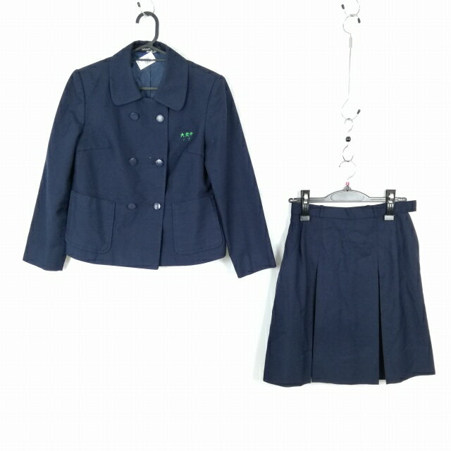 ジャケット スカート 上下2点セット 155A 冬物 女子 学生服 宮崎大淀中学 紺 制服 中古 ランクC NA5434