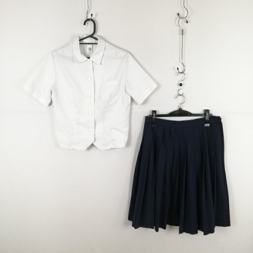 ブラウス スカート 上下2点セット L 夏物 女子 学生服 中学 高校 白 制服 中古 ランクC NA5464 ブラウス スカート 上下2点セット L 夏物 女子 学生服 中学 高校 白 制服 中古 ランクC NA5464