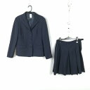 ブレザー スカート 上下2点セット 大きいサイズ カンコー 冬物 女子 学生服 中学 高校 紺 制服 中古 ランクC EY0435