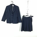 ブレザー スカート 上下2点セット 冬物 女子 学生服 中学 高校 紺 制服 中古 ランクC EY0513