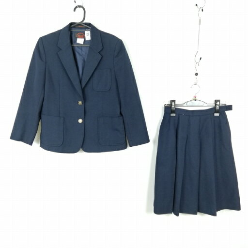 ブレザー スカート 上下2点セット 冬物 女子 学生服 中学 高校 紺 制服 中古 ランクC EY3018 ブレザー スカート 上下2点セット 冬物 女子 学生服 中学 高校 紺 制服 中古 ランクC EY3018