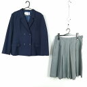ブレザー スカート 上下2点セット 180A 大きいサイズ カンコー 冬物 女子 学生服 中学 高校 紺 制服 中古 ランクC EY3025
