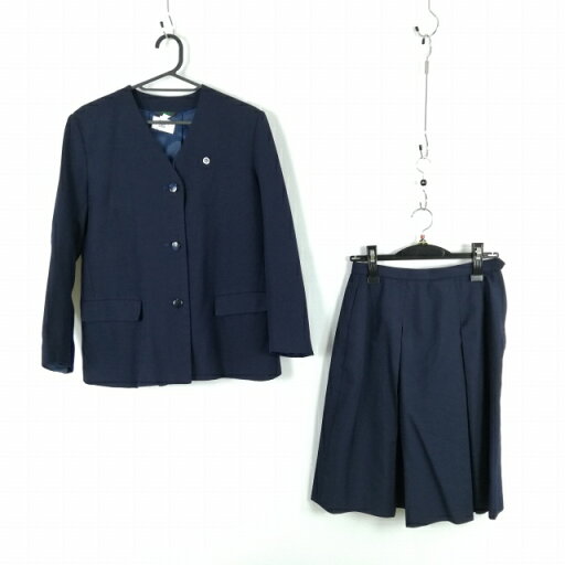 イートン スカート 上下2点セット 大きいサイズ 冬物 女子 学生服 中学 高校 紺 制服 中古 ランクC EY3027 イートン スカート 上下2点セット 大きいサイズ 冬物 女子 学生服 中学 高校 紺 制服 中古 ランクC EY3027