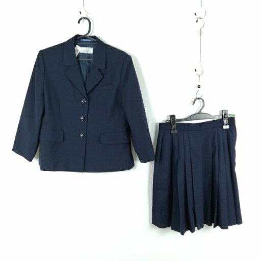 ブレザー スカート 上下2点セット 160A 冬物 女子 学生服 中学 高校 紺 制服 中古 ランクC EY3031 ブレザー スカート 上下2点セット 160A 冬物 女子 学生服 中学 高校 紺 制服 中古 ランクC EY3031