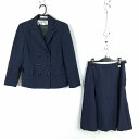 ブレザー スカート 上下2点セット 155A 冬物 女子 学生服 中学 高校 紺 制服 中古 ランクC EY3032