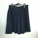 スクールスカート 夏物 w69-丈58 紺 香川琴平高校 プリーツ 学生服 制服 女子 中古 HK0014
