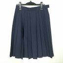 スクールスカート 夏物 w66-丈63 紺 中学 高校 プリーツ 学生服 制服 女子 中古 HK4119