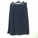 スクールスカート 夏物 w69-丈75 紺 中学 高校 プリーツ 学生服 制服 女子 中古 HK4125