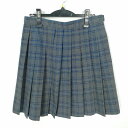 スクールスカート 夏物 w69-丈51 チェック 中学 高校 プリーツ 学生服 制服 女子 中古 HK4143