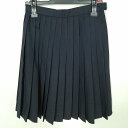 スクールスカート 冬物 w63-丈54 紺 中学 高校 プリーツ 学生服 制服 女子 中古 HK5088