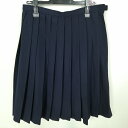 スクールスカート 大きいサイズ 冬物 w72-丈60 紺 中学 高校 プリーツ 学生服 制服 女子 中古 HK5097
