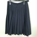 スクールスカート 夏物 w69-丈67 紺 中学 高校 プリーツ 学生服 制服 女子 中古 HK5117