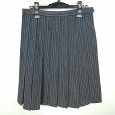 スクールスカート 大きいサイズ 夏物 w72-丈58 ストライプ 中学 高校 プリーツ 学生服 制服 女子 中古 HK7516