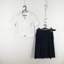 ブラウス スカート 上下2点セット 夏物 女子 学生服 中学 高校 白 制服 中古 ランクC NA5487