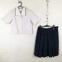ブラウス スカート 上下2点セット M トンボ 夏物 女子 学生服 中学 高校 白 制服 中古 ランクC NA5500