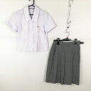ブラウス スカート 上下2点セット 富士ヨット 夏物 女子 学生服 兵庫飾磨高校 白 制服 中古 ランクC NA5511