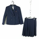 セーラー服 ベスト スカート 上下3点セット 指定 150A オリーブデオリーブ 冬物 女子 学生服 中学 高校 紺 制服 中古 ランクC NA5839