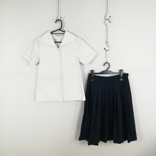 ブラウス スカート 上下2点セット S 夏物 女子 学生服 兵庫賢明女子学院中学高校 白 制服 中古 ランクC NA5847 ブラウス スカート 上下2点セット S 夏物 女子 学生服 兵庫賢明女子学院中学高校 白 制服 中古 ランクC NA5847